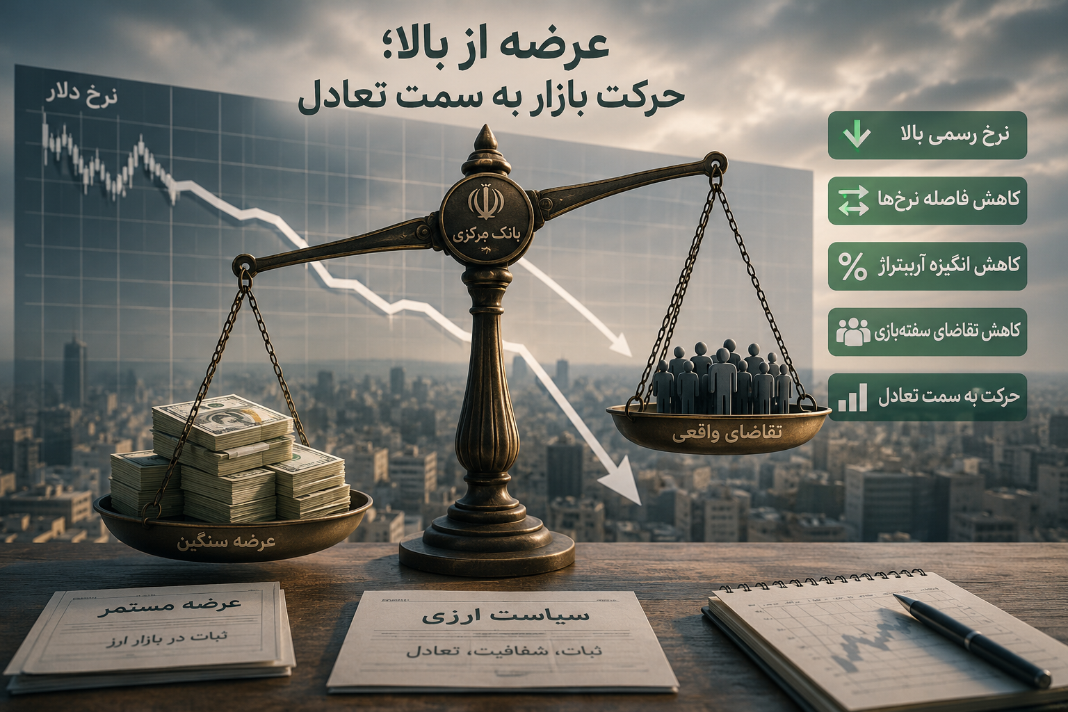 عرضه از بالا؛ بانک مرکزی چگونه بازار دلار را به سمت تعادل می‌برد؟